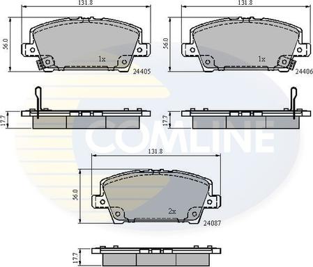 Comline CBP31586 - Тормозные колодки, дисковые, комплект autospares.lv