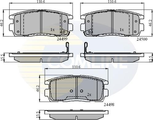 Comline CBP31580 - Тормозные колодки, дисковые, комплект autospares.lv