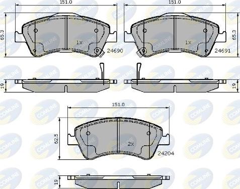 Comline CBP31588 - Тормозные колодки, дисковые, комплект autospares.lv