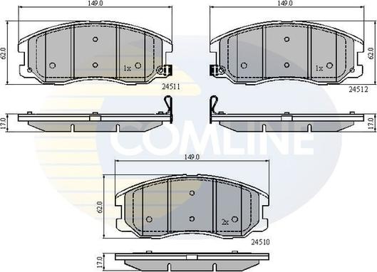 Comline CBP31582 - Тормозные колодки, дисковые, комплект autospares.lv