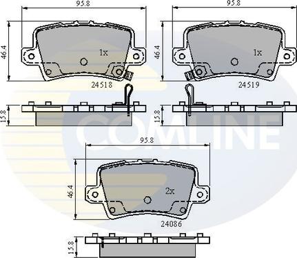 Comline CBP31587 - Тормозные колодки, дисковые, комплект autospares.lv