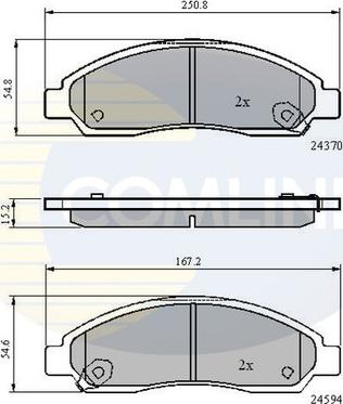 Comline CBP31573 - Тормозные колодки, дисковые, комплект autospares.lv