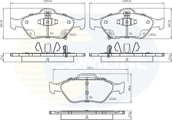 Comline CBP31637 - Тормозные колодки, дисковые, комплект autospares.lv