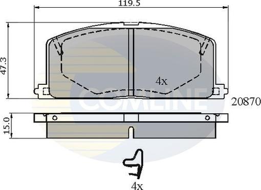 Comline CBP3163 - Тормозные колодки, дисковые, комплект autospares.lv