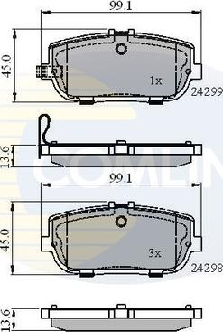 Comline CBP31627 - Тормозные колодки, дисковые, комплект autospares.lv