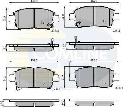 Comline CBP31155 - Тормозные колодки, дисковые, комплект autospares.lv