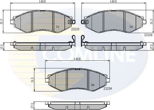 Comline CBP31188 - Тормозные колодки, дисковые, комплект autospares.lv