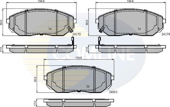 Comline CBP31178 - Тормозные колодки, дисковые, комплект autospares.lv