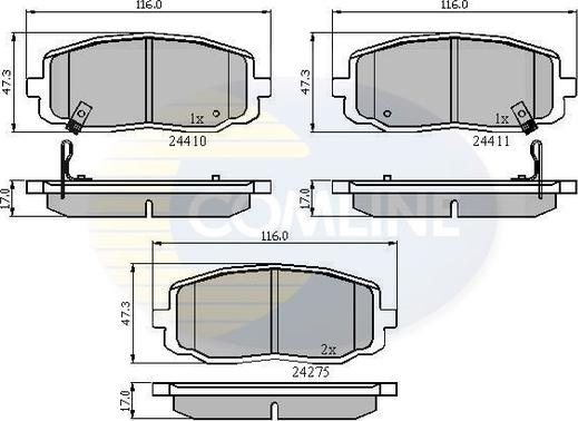 Comline CBP31319 - Тормозные колодки, дисковые, комплект autospares.lv