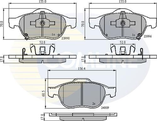 Comline CBP31249 - Тормозные колодки, дисковые, комплект autospares.lv