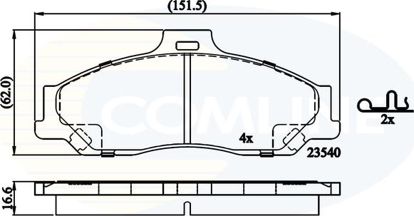 Comline CBP31245 - Тормозные колодки, дисковые, комплект autospares.lv