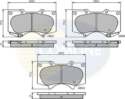 Comline CBP31201 - Тормозные колодки, дисковые, комплект autospares.lv