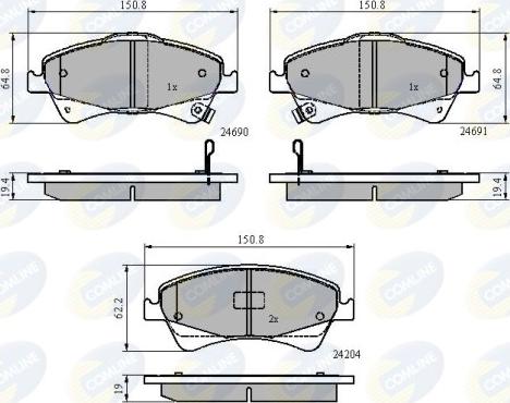 Comline CBP31799 - Тормозные колодки, дисковые, комплект autospares.lv