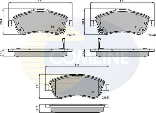 Comline CBP31705 - Тормозные колодки, дисковые, комплект autospares.lv