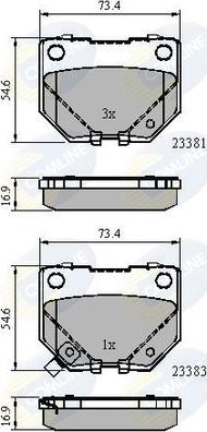 Comline CBP31739 - Тормозные колодки, дисковые, комплект autospares.lv