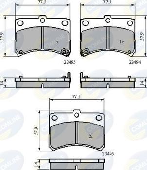 Comline CBP3801 - Тормозные колодки, дисковые, комплект autospares.lv