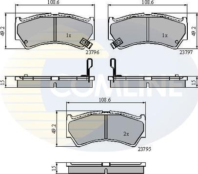 Comline CBP3883 - Тормозные колодки, дисковые, комплект autospares.lv