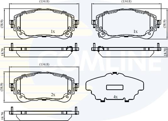 Comline CBP33072 - Тормозные колодки, дисковые, комплект autospares.lv