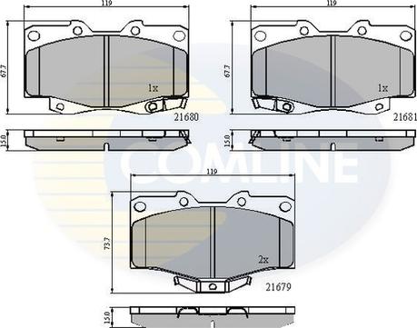 Comline CBP3333 - Тормозные колодки, дисковые, комплект autospares.lv