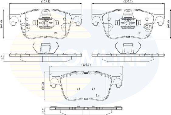 Comline CBP32462 - Тормозные колодки, дисковые, комплект autospares.lv