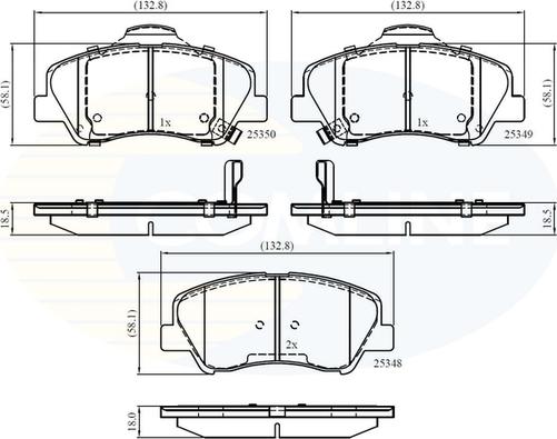 Comline CBP32040 - Тормозные колодки, дисковые, комплект autospares.lv