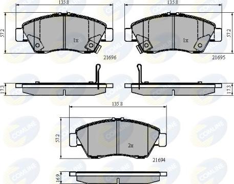 Comline CBP32009 - Тормозные колодки, дисковые, комплект autospares.lv