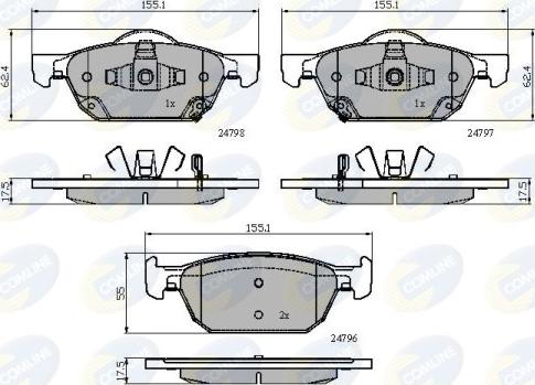 Comline CBP32018 - Тормозные колодки, дисковые, комплект autospares.lv