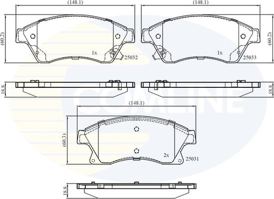 Comline CBP32038 - Тормозные колодки, дисковые, комплект autospares.lv