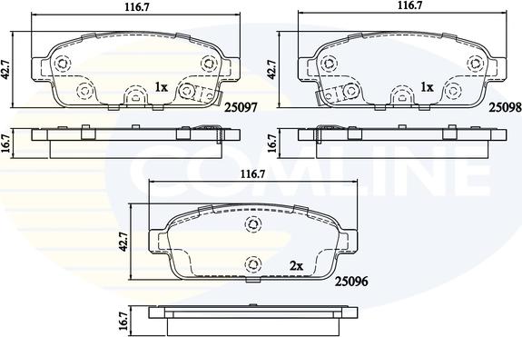 Comline CBP32024 - Тормозные колодки, дисковые, комплект autospares.lv