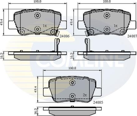 Comline CBP32026 - Тормозные колодки, дисковые, комплект autospares.lv