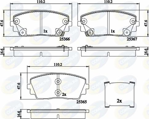 Comline CBP32159 - Тормозные колодки, дисковые, комплект autospares.lv