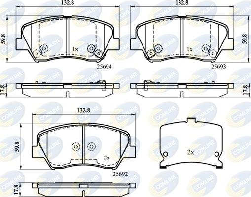 Comline CBP32152 - Тормозные колодки, дисковые, комплект autospares.lv