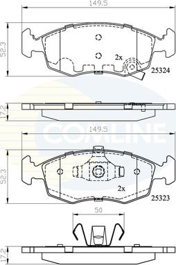 Comline CBP32104 - Тормозные колодки, дисковые, комплект autospares.lv