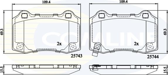 Comline CBP32308 - Тормозные колодки, дисковые, комплект autospares.lv