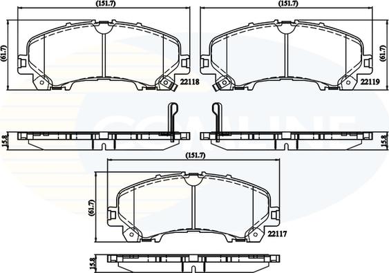 Comline CBP32337 - Тормозные колодки, дисковые, комплект autospares.lv