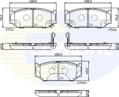 Comline CBP32245 - Тормозные колодки, дисковые, комплект autospares.lv