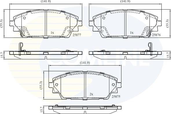 Comline CBP32242 - Тормозные колодки, дисковые, комплект autospares.lv