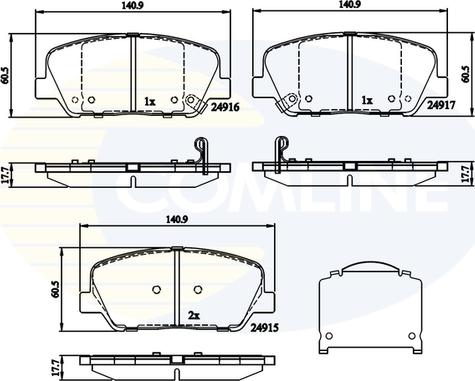 Comline CBP32259 - Тормозные колодки, дисковые, комплект autospares.lv