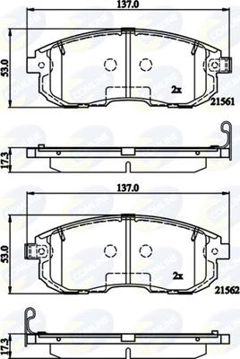 Comline CBP32202 - Тормозные колодки, дисковые, комплект autospares.lv