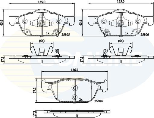 Comline CBP32284 - Тормозные колодки, дисковые, комплект autospares.lv