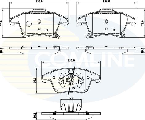 Comline CBP32286 - Тормозные колодки, дисковые, комплект autospares.lv