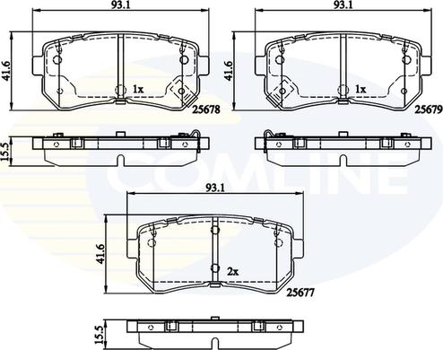 Comline CBP32276 - Тормозные колодки, дисковые, комплект autospares.lv