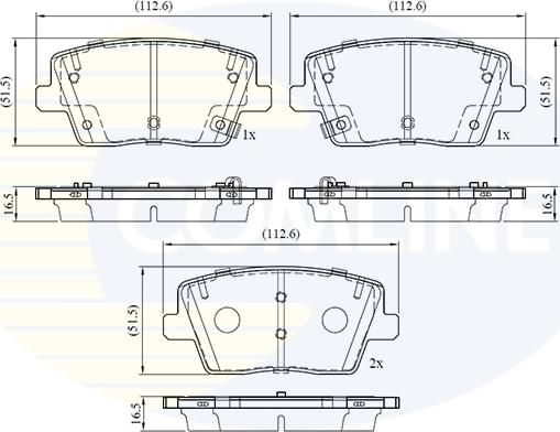 Comline CBP32758 - Тормозные колодки, дисковые, комплект autospares.lv