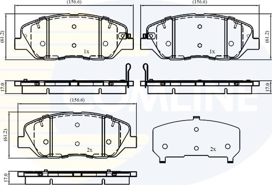 Comline CBP32760 - Тормозные колодки, дисковые, комплект autospares.lv