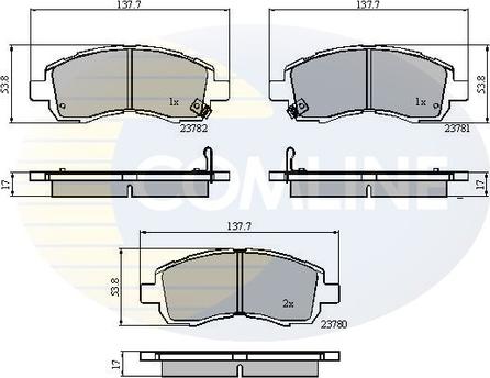 Comline CBP3757 - Тормозные колодки, дисковые, комплект autospares.lv