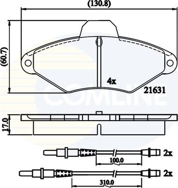 Comline CBP2568 - Тормозные колодки, дисковые, комплект autospares.lv