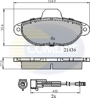 Comline CBP2509 - Тормозные колодки, дисковые, комплект autospares.lv