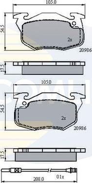 Comline CBP21615 - Тормозные колодки, дисковые, комплект autospares.lv