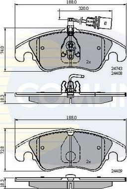 Comline CBP21789 - Тормозные колодки, дисковые, комплект autospares.lv