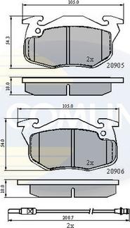 Comline CBP2258 - Тормозные колодки, дисковые, комплект autospares.lv